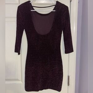 Beautiful open back sparkly mini dress!